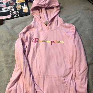 pink champion hoodie